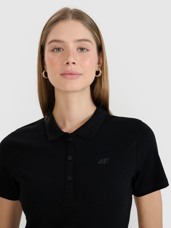 Damska koszulka polo 4F 4FWMM00TPTSF611 - czarna