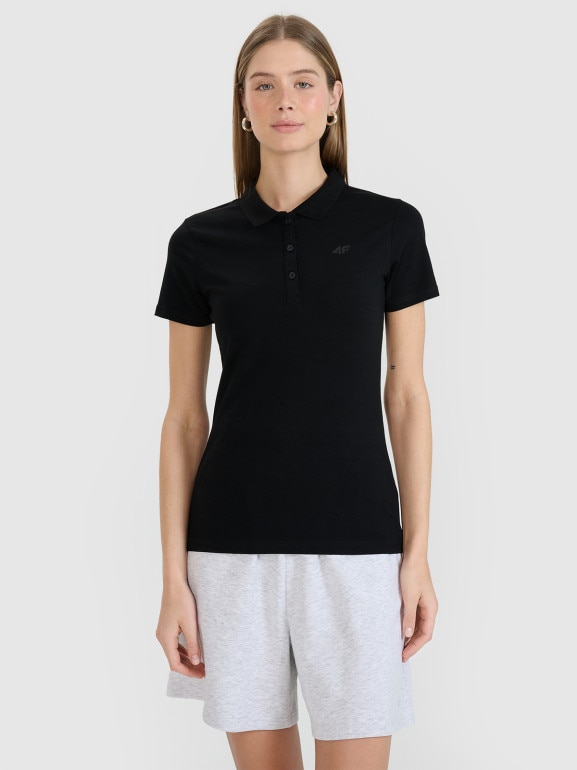 Damska koszulka polo 4F 4FWMM00TPTSF611 - czarna