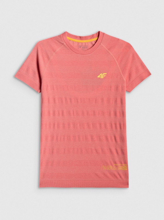 Damska koszulka trekkingowa 4F 4FRSS26TFTSF2374 - koralowa