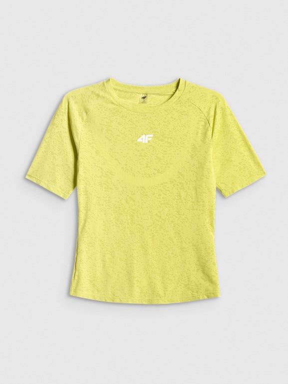 Damska koszulka treningowa 4F 4FRSS26TFTSF2332 - limonkowa
