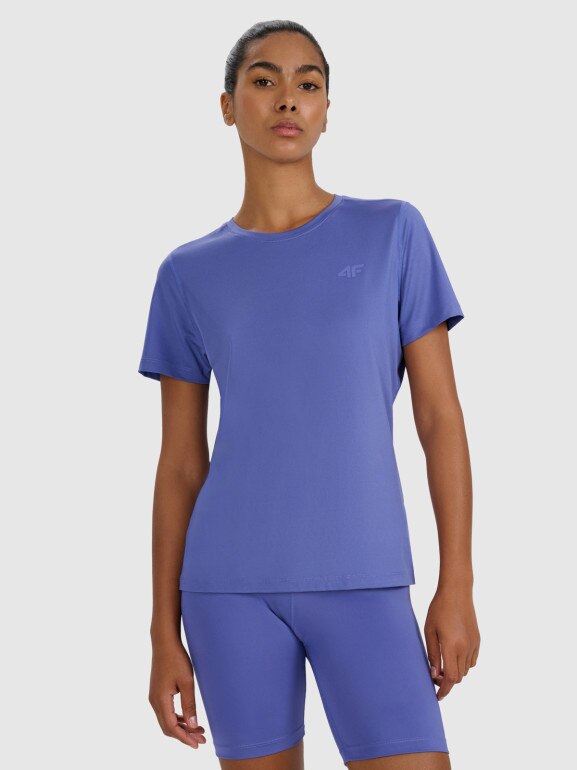 Damska koszulka treningowa 4F 4FWAW25TFTSF1516 - niebieska