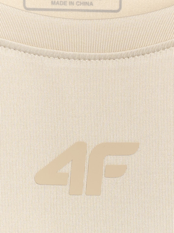 Damska koszulka treningowa 4F 4FWAW25TFTSF1517 - beżowa