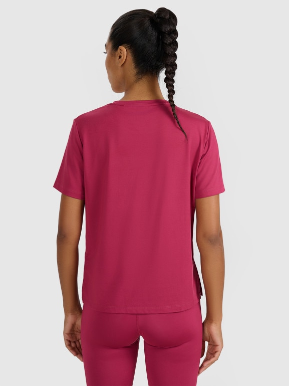 Damska koszulka treningowa 4F 4FWAW25TFTSF1517 - czerwona