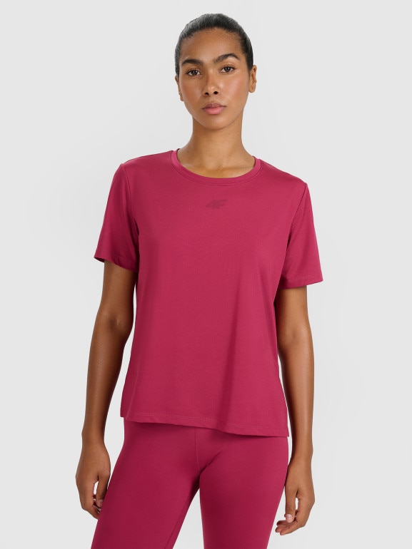 Damska koszulka treningowa 4F 4FWAW25TFTSF1517 - czerwona