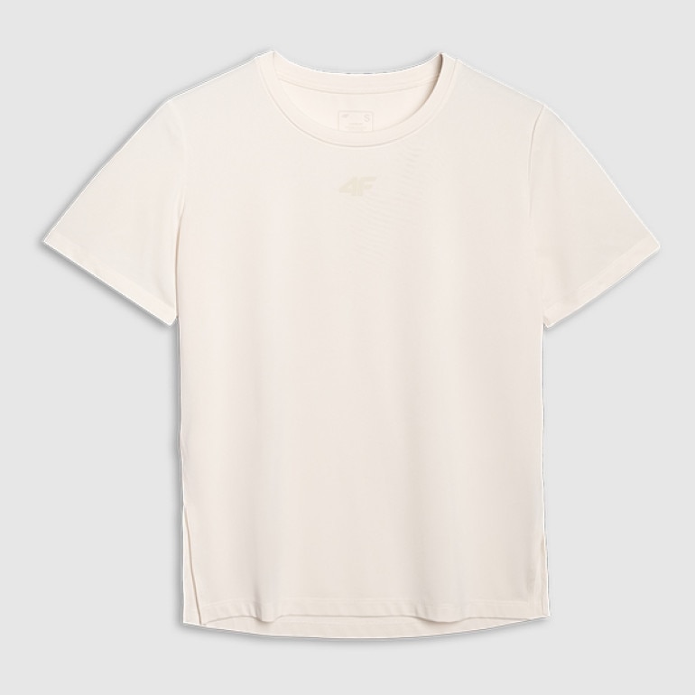 Damska koszulka treningowa 4F 4FWAW25TFTSF1517 - beżowa