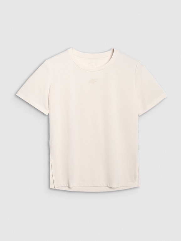 Damska koszulka treningowa 4F 4FWAW25TFTSF1517 - beżowa