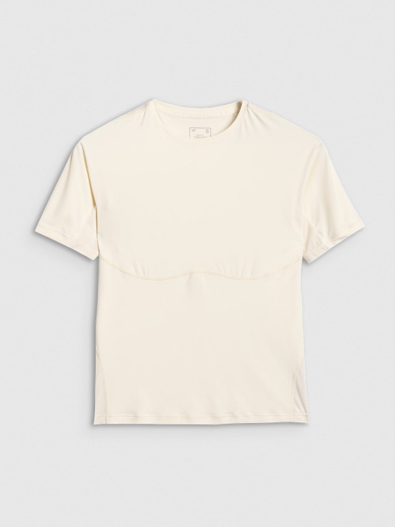 Damska koszulka treningowa 4F 4FWAW25TFTSF1518 - beżowa