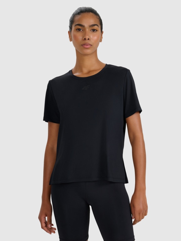 Damska koszulka treningowa 4F 4FWMM00TFTSF1829 - czarna