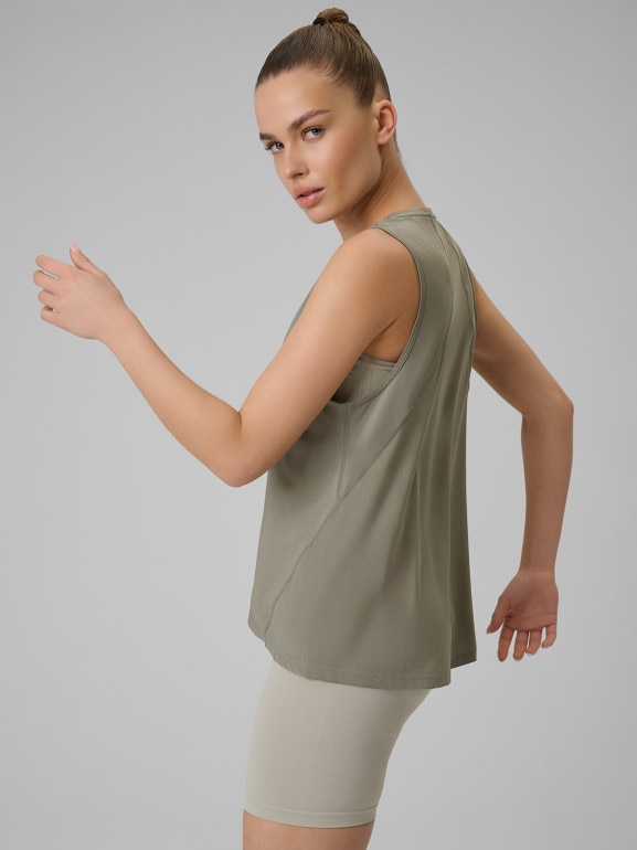 Damska koszulka treningowa 4F 4FWSS26TFSLF0767 - khaki