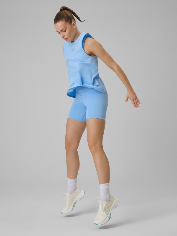 Damska koszulka treningowa 4F 4FWSS26TFSLF0767 - niebieska