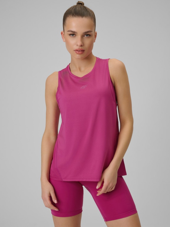 Damska koszulka treningowa 4F 4FWSS26TFSLF0767 - różowa