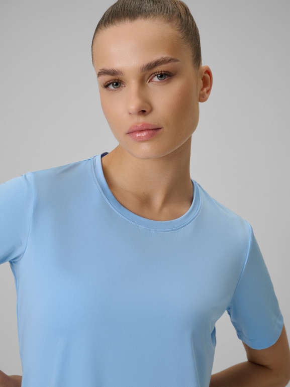 Damska koszulka treningowa 4F 4FWSS26TFTSF1847 - niebieska