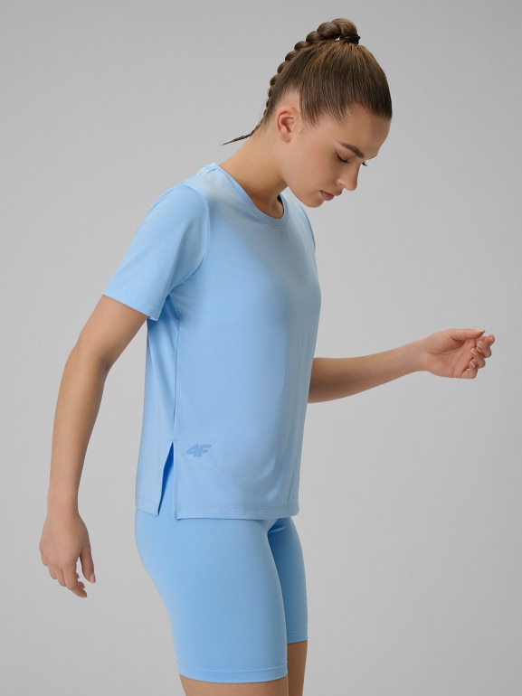 Damska koszulka treningowa 4F 4FWSS26TFTSF1847 - niebieska