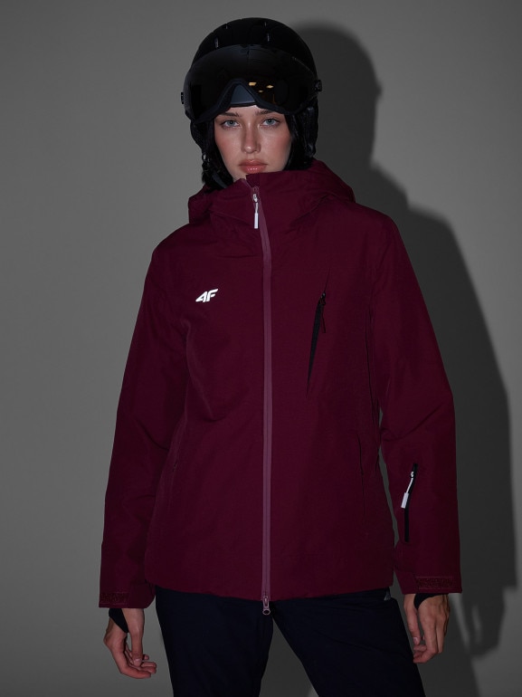 Damska kurtka narciarska 4F 4FRAW25TTJAF1071 - bordowa