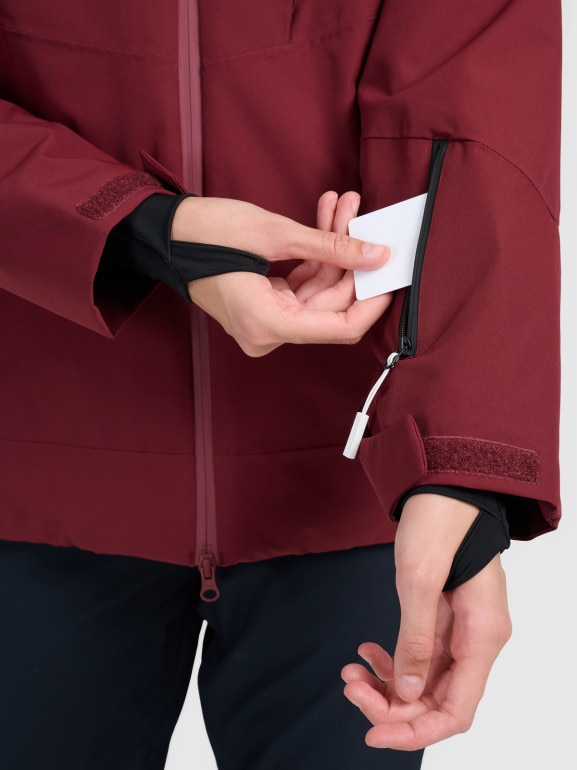 Damska kurtka narciarska 4F 4FRAW25TTJAF1071 - bordowa