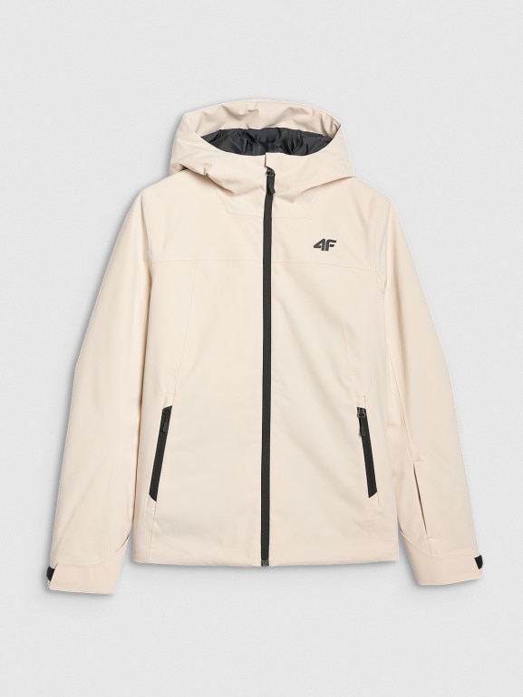 Damska kurtka narciarska 4F 4FWAW25TTJAF0807 - beżowa