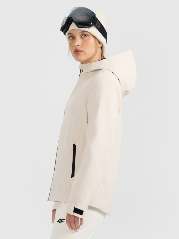 Damska kurtka narciarska 4F 4FWAW25TTJAF0807 - beżowa