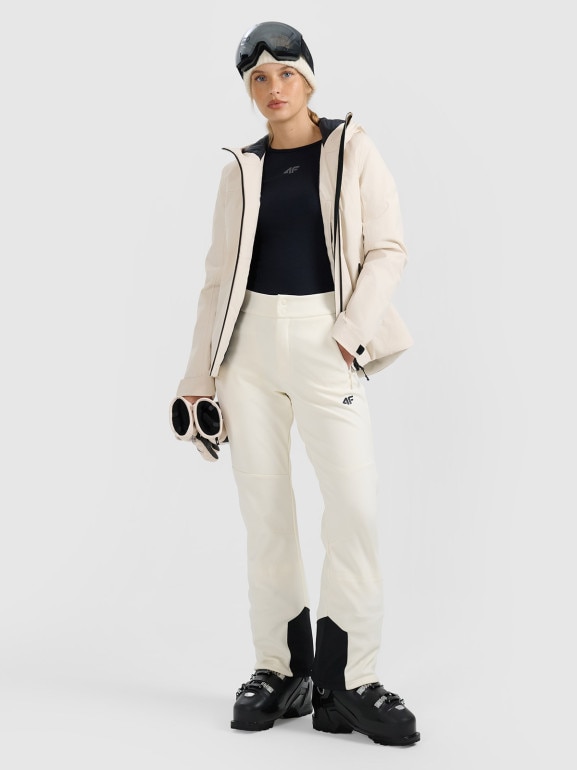 Damska kurtka narciarska 4F 4FWAW25TTJAF0807 - beżowa