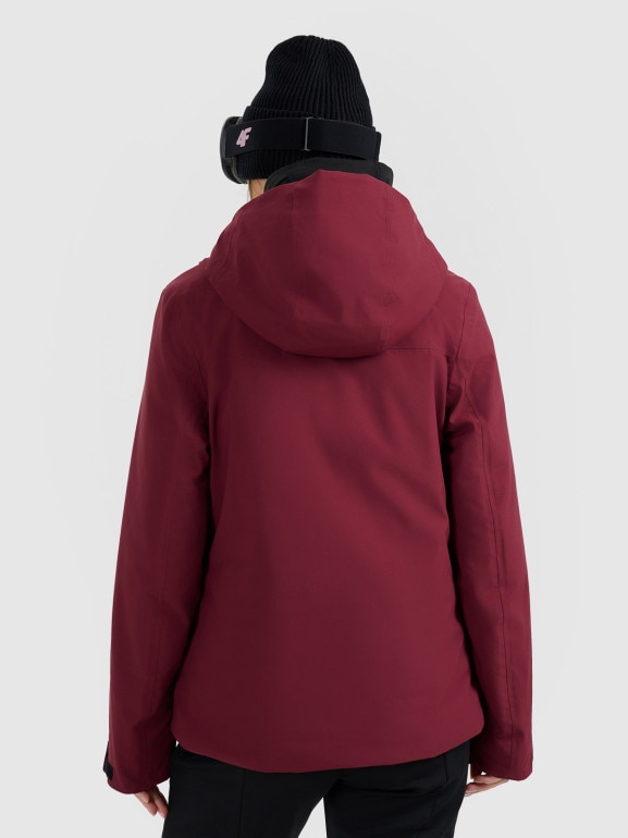 Damska kurtka narciarska 4F 4FWAW25TTJAF0807 - bordowa
