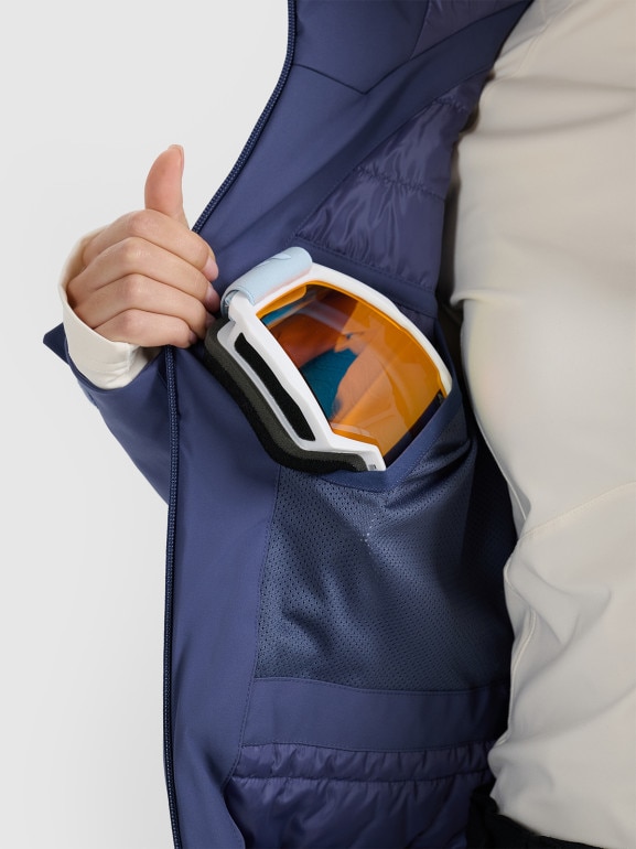 Damska kurtka narciarska 4F 4FWAW25TTJAF0807 - niebieska