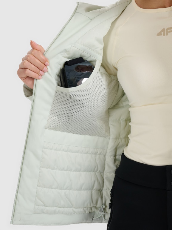 Damska kurtka narciarska 4F 4FWAW25TTJAF0807 - miętowa