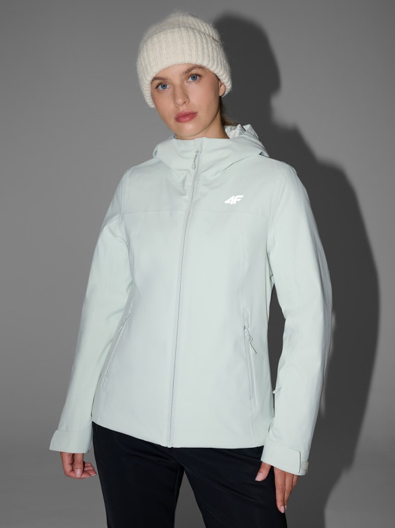 Damska kurtka narciarska 4F 4FWAW25TTJAF0807 - miętowa