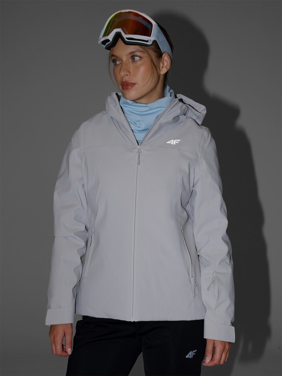Damska kurtka narciarska 4F 4FWAW25TTJAF0807 - szara