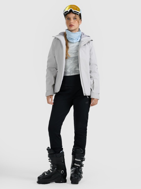 Damska kurtka narciarska 4F 4FWAW25TTJAF0807 - szara