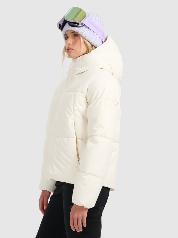 Damska kurtka narciarska 4F 4FWAW25TTJAF0808 - beżowa