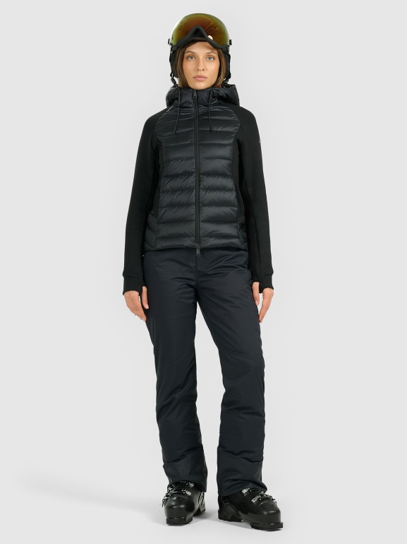 Damska kurtka pikowana z puchem naturalnym 4F 4FRAW25TDJAF0848 - czarna