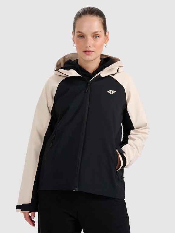 Damska kurtka przejściowa 4F 4FRAW25TTJAF0965 - beżowa