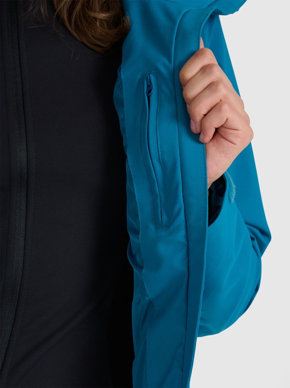 Damska kurtka przejściowa 4F 4FRAW25TTJAF0965 - turkusowa