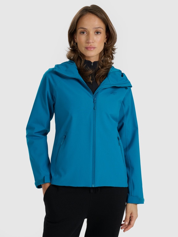 Damska kurtka przejściowa 4F 4FRAW25TTJAF0965 - turkusowa
