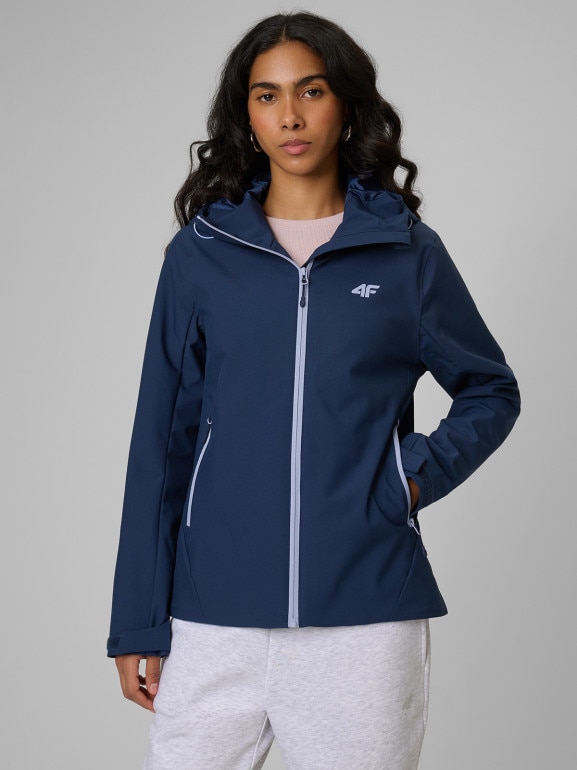Damska kurtka przejściowa 4F 4FWSS26TTJAF1111 - granatowa