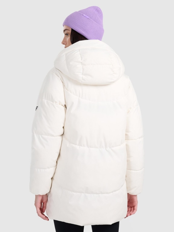 Damska kurtka puchowa 4F 4FRAW25TDJAF0799 - biała