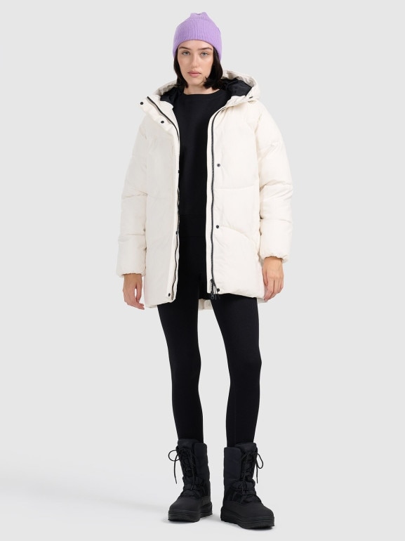 Damska kurtka puchowa 4F 4FRAW25TDJAF0799 - biała