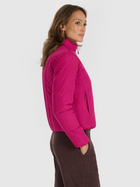 Damska kurtka puchowa pikowana 4F 4FRAW25TDJAF0705 - różowa
