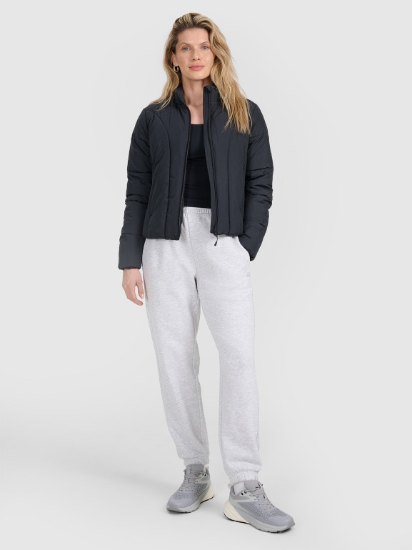 Damska kurtka puchowa pikowana 4F 4FRAW25TDJAF0705 - czarna