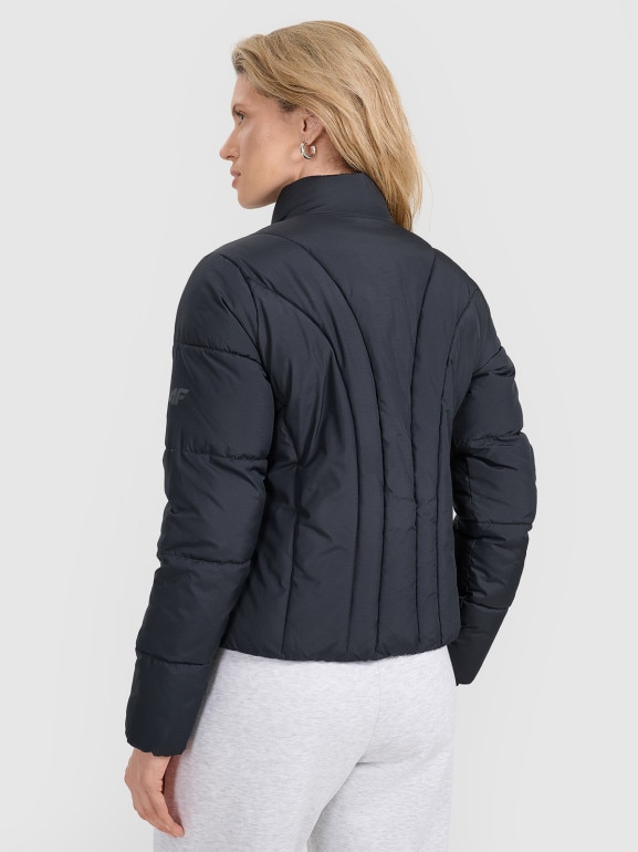 Damska kurtka puchowa pikowana 4F 4FRAW25TDJAF0705 - czarna