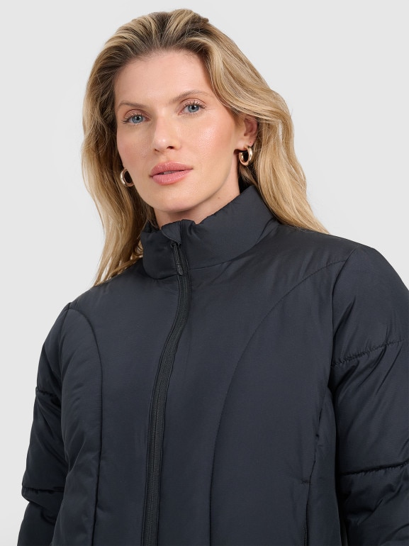 Damska kurtka puchowa pikowana 4F 4FRAW25TDJAF0705 - czarna