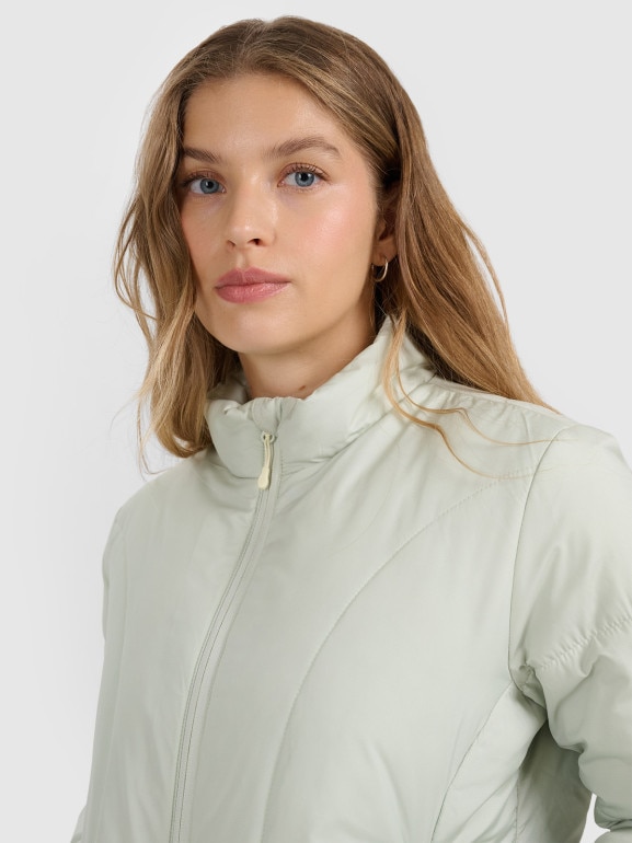 Damska kurtka puchowa pikowana 4F 4FRAW25TDJAF0705 - miętowa