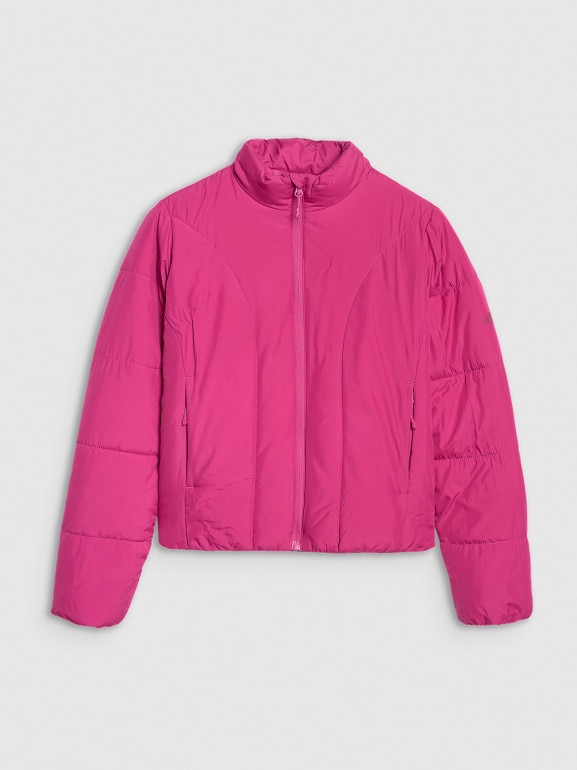 Damska kurtka puchowa pikowana 4F 4FRAW25TDJAF0705 - różowa