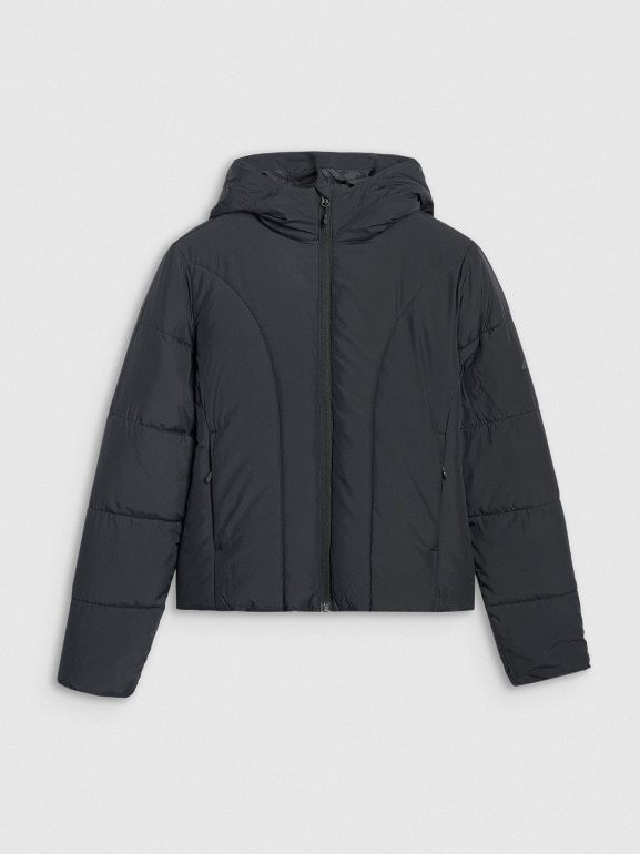 Damska kurtka puchowa pikowana 4F 4FRAW25TDJAF0706 - czarna