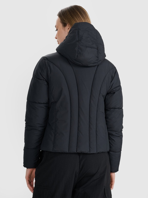 Damska kurtka puchowa pikowana 4F 4FRAW25TDJAF0706 - czarna