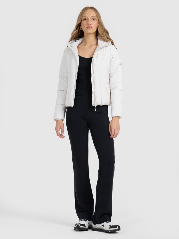 Damska kurtka puchowa pikowana 4F 4FRAW25TDJAF0706 - szara