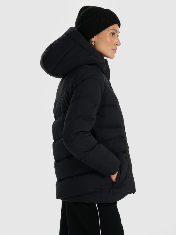 Damska kurtka puchowa pikowana 4F 4FRAW25TDJAF0813 - czarna