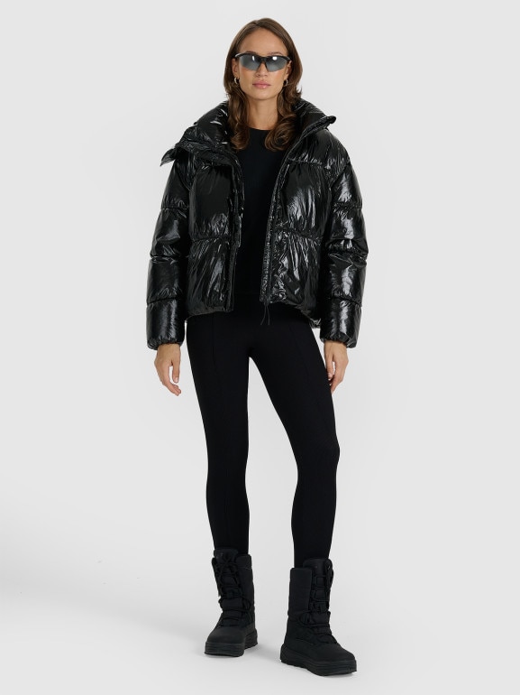 Damska kurtka puchowa pikowana 4F 4FWAW25TDJAF0716 - czarna