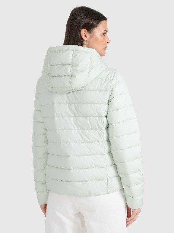 Damska kurtka puchowa pikowana 4F 4FWAW25TDJAF580 - zielona