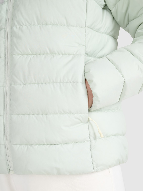 Damska kurtka puchowa pikowana 4F 4FWAW25TDJAF580 - zielona