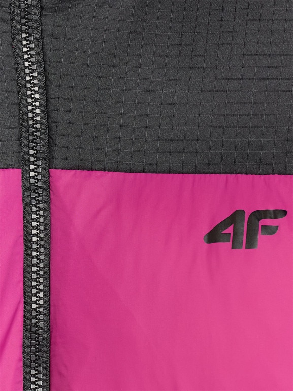 Damska kurtka puchowa pikowana 4F 4FWAW25TDJAF581 - różowa